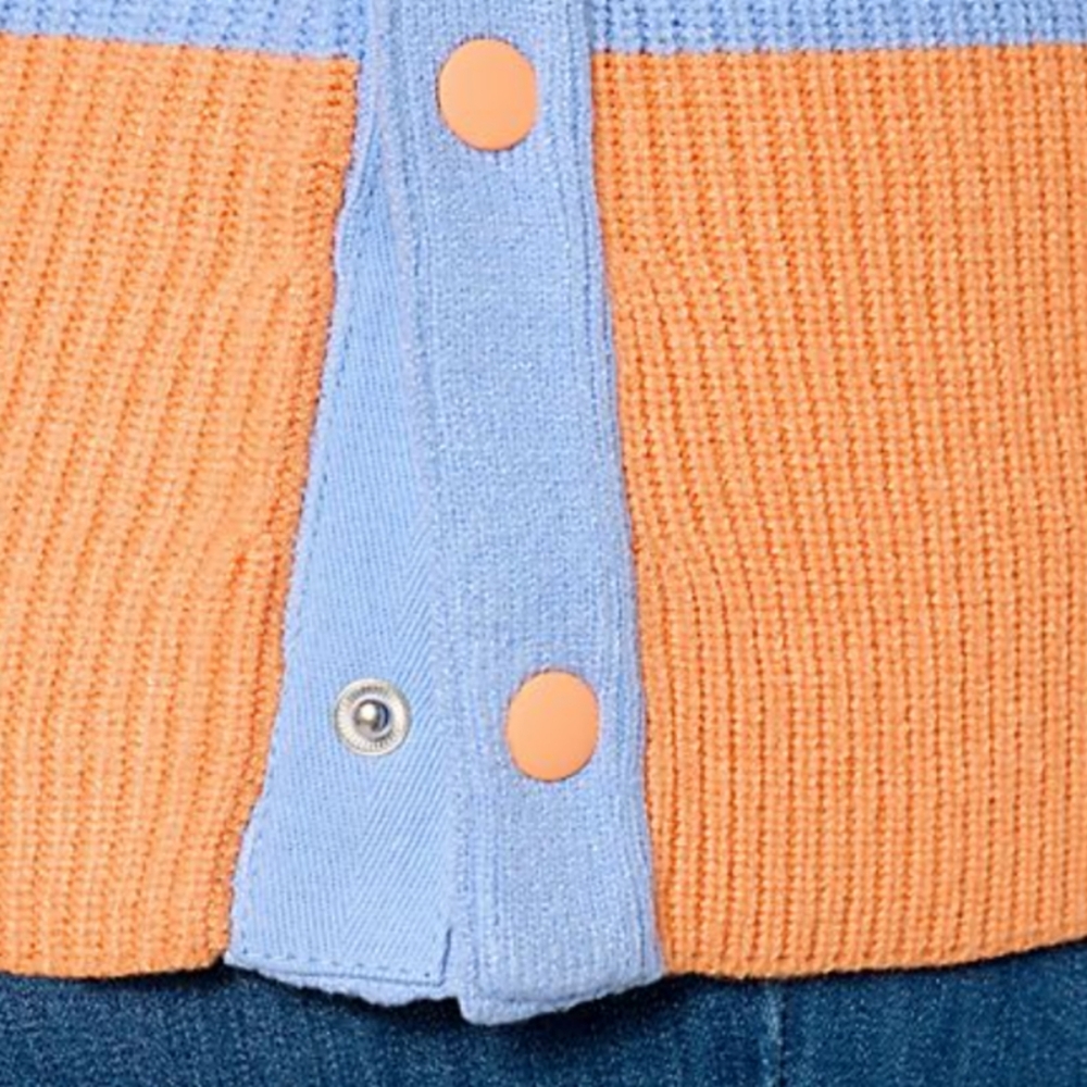 Ultra Soft V-Neck Sweater with Snap Button Sides by Sport Savy - Picture 4 of 5